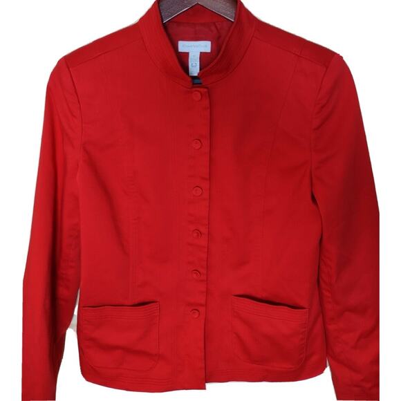 Charter Club Red Snap Button up Jacket Blazer Women's Size 10 - Picture 1 of 12